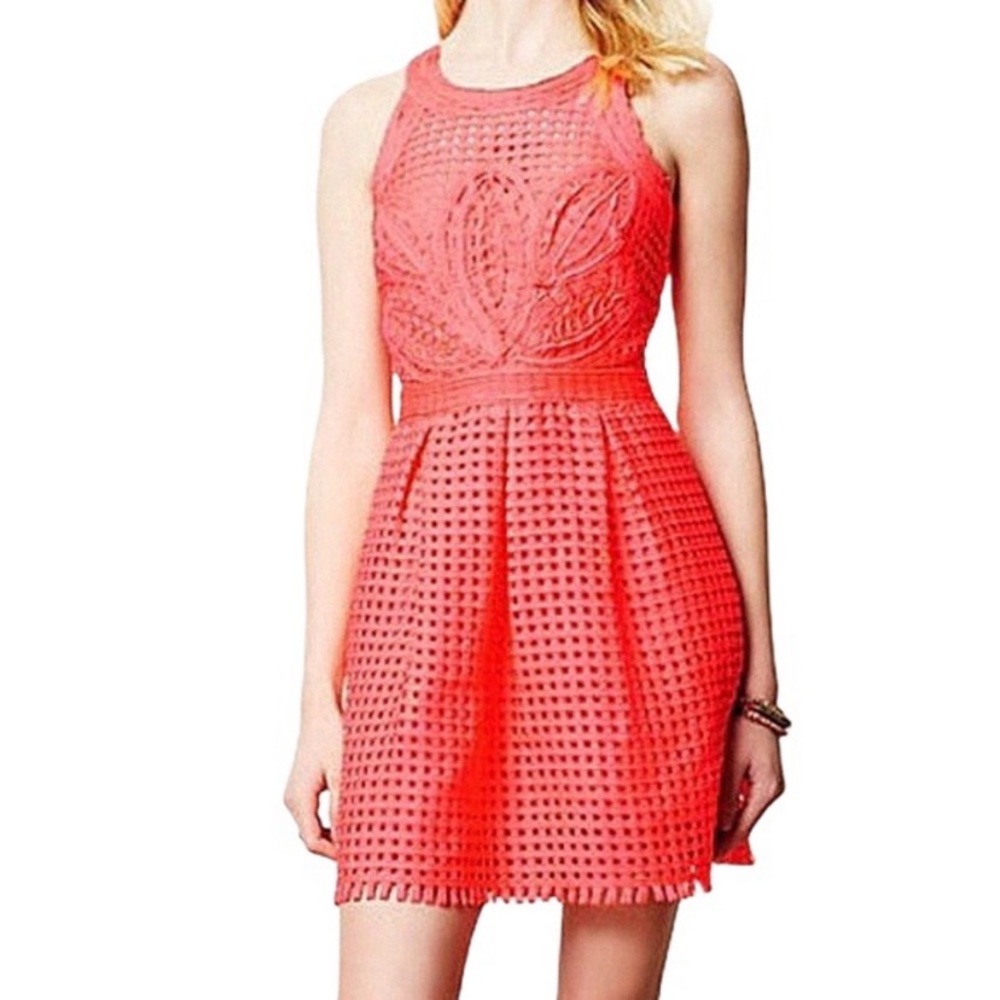 Anthro X Baraschi Neon Fit & Flare Dress 6